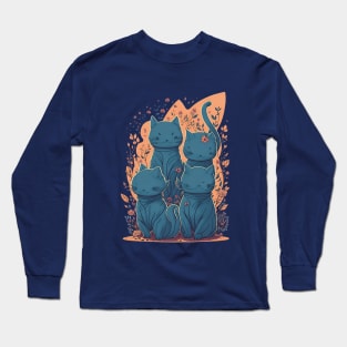 Cat Miaw: Playful and Cute Cat Design Long Sleeve T-Shirt